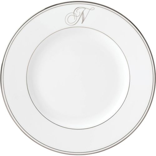 레녹스 Lenox Federal Platinum Script Monogram Dinnerware Dinner Plate, N