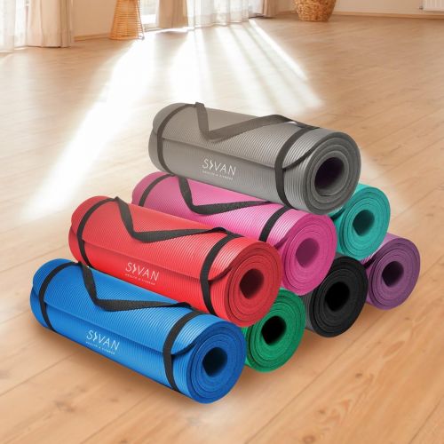  Sivan Health and Fitness 1/2-InchExtra Thick 71-Inch Long NBR Comfort Foam Yoga Mat for Exercise, Yoga, and Pilates