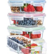 Hello Meal Prep Glass Meal Prep Containers 3 Compartment SUPER BUNDLE (5-Pack WITH SAUCE CUPS & LABELS) Meal Prep Glass Containers/Bento Box Containers. Microwave AND OVEN SAFE. Bento Box Lunch Gl