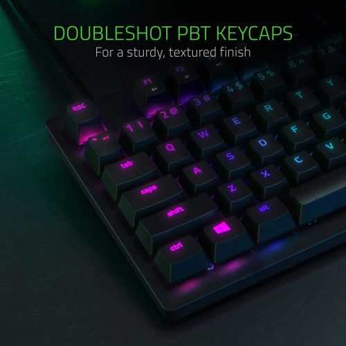 레이저 Razer Huntsman Tournament Edition TKL Tenkeyless Gaming Keyboard: Fastest Keyboard Switches Ever - Linear Optical Switches - Chroma RGB Lighting - PBT Keycaps - Onboard Memory - Cl