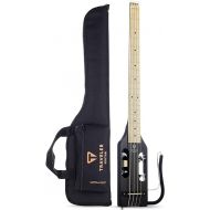 Traveler Guitar Ultra-Light Gloss Black Bass Guitar | Small Bass Travel Guitar with Removable Lap Rest | 30