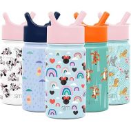 Simple Modern Disney Minnie Mouse Kids Water Bottle with Straw Lid | Reusable Insulated Stainless Steel Cup for Girls, School | Summit Collection | 14oz, Minnie Mouse Rainbows