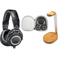 [아마존베스트]Audio-Technica ATH-M50X Studio Headphones Bundle with Knox Gear Wooden Stand and Protective Case (3 Items)