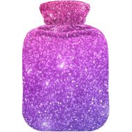 Large Water Bottle with Velvet Cover 2L fashy ice Pack for Hot and Cold Therapies Purple Pink