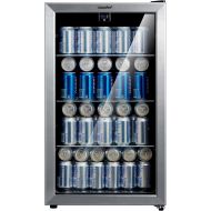 [아마존베스트]Comfee 115-120 Can Beverage Cooler/Refrigerator, 115 cans capacity, mechanical control, glass door with stainless steel frame,Glass shelves/adjustable legs for home/apartment
