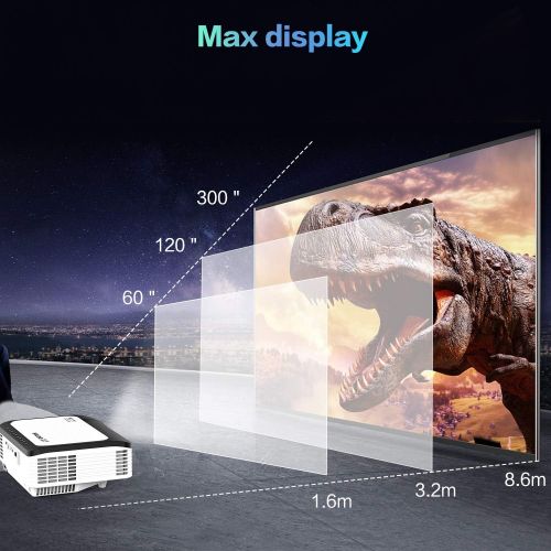  BRILENS EL1920 Mini Projector, Native 1080P and 300 Display,6000 Lux Upgrad Full HD Compatible with TV Stick,HDMI,VGA,USB, AV， Smartphone,PC, Notebook，for Business Presentation Hom
