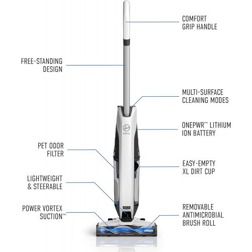  Hoover ONEPWR Evolve Pet Cordless Small Upright Vacuum Cleaner, Lightweight Stick Vac, For Carpet and Hard Floor, BH53420V, White