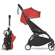 BABYZEN YOYO2 6+ Stroller - Black Frame with Red Seat Cushion & Canopy
