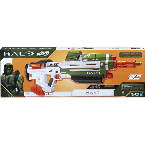 너프 [가격문의]NERF Halo MA40 Motorized Dart Blaster -- Includes Removable 10-Dart Clip, 10 Official Elite Darts, and Attachable Rail Riser