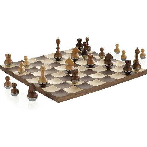  [무료배송]Visit the Umbra Store Umbra Wobble Chess Set, Brown