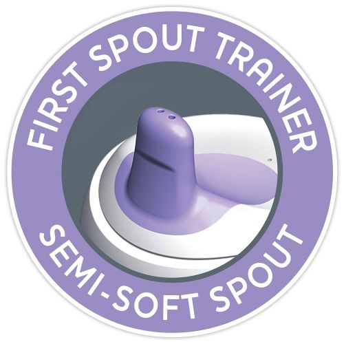 치코 Chicco Semi-Soft Spout Spill Free Baby Trainer Sippy Cup, 6 Months, Pink/Purple, 7 Ounce (Pack of 2)