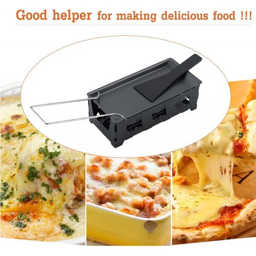  Acogedor Mini Cheese Raclette, Portable Foldable Non-Stick Raclette Grill, Candlelight Cheese Melter Pan, with Spatula