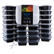 Bentibo Meal Prep Containers for Food Storage 20PK-3 Compartment Bento Lunch Boxes Microwave Safe,20 Sporks