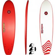 Liquid Shredder EZ-Slider 7ft Red-Premium Foam Deck Surfboards-Wax-Free, Soft-Top, Slick Bottom-Includes Removable 3 Fin System-FunShape for Adults and Kids of All Levels of Surfin