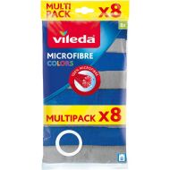 Visit the Vileda Store Vileda Microfibre All-Purpose Cloth Colours XXL, Grey/Blue, Pack of 8