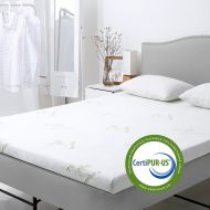LANGRIA 3-Inch Full Gel-Infused Memory Foam Mattress Topper with Removable Zipper and Hypoallergenic Bamboo Cover