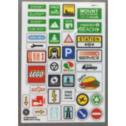  LEGO Signs and Decals Accessories (Xtra) 17 Total Pieces with 5 Decal Sheets