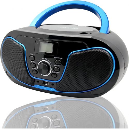  [아마존베스트]LONPOO Stereo CD Boombox Portable Bluetooth Digital Tuner FM Radio CD Player with USB Playback,Bluetooth-in,AUX Input and 3.5mm Earphone Output & Music Sound System