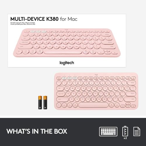 로지텍 [아마존베스트]Logitech K380 Multi-Device Wireless Bluetooth Keyboard for Mac - Rose