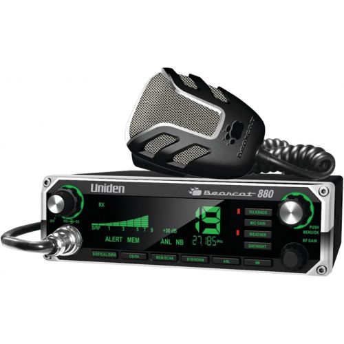  [아마존베스트]Uniden Bearcat 880 CB Radio with 40 Channels and Large Easy-to-Read 7-Color LCD Display with Backlighting & (BC15) Bearcat 15-Watt External Communications Speaker. Durable Rugged D