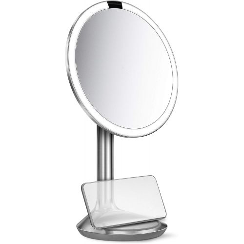 심플휴먼 simplehuman 8 Round Sensor Makeup Mirror SE, 5X Magnification, Brushed Stainless Steel