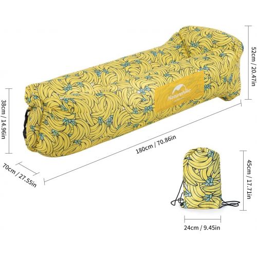  Naturehike Double-Layered Inflatable Lounger - Best Portable Inflatable Couch Air Sofa Hammock for Travelling, Camping, Hiking - Perfect Air Chair for Picnics or Beach Music Festiv