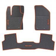 HD-Mart Car Floor Mats Jeep Renegade 2016-2017-2018-2019, Custom Fit Black Orange Rubber Car Floor Liners Set for All Weather Protection - Heavy Duty & Odorless