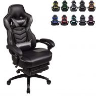 Eureka Racing Video Gaming Chair High Back Large Size Ergonomic Adjustable Swivel Reclining Executive Computer Chair with Headrest and Lumbar Support PU Leather Executive Office Chair Gre