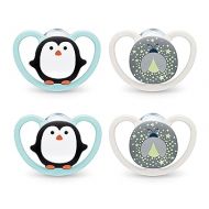 NUK Space Orthodontic Pacifiers, Penguin/Firefly, Cat/Polar Bear, 6-18 Months, Pack of 4