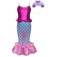 HenzWorld Dresses for Girls Little Mermaid Costumes Ariel Princess Birthday Party Cosplay Outfit Sleeveless