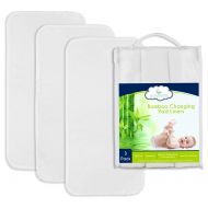 Nursery Necessities Best NON-SLIDE Bamboo Changing Pad Liners - 3-Pack, Thicker & Highest Quality Fabric - 26.5” x 13”  Waterproof, Antibacterial, Hypoallergenic, Machine Wash & Dry  Nursery Necessi