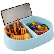 [아마존베스트]HOME-X Ladybug Snack Tray with Phone Holder, Divided Dish, Phone Stand and Tray, Fun Shaped Dish for Kids and Adults, 8 ½” L x 8 ½” W x 2 H, Blue