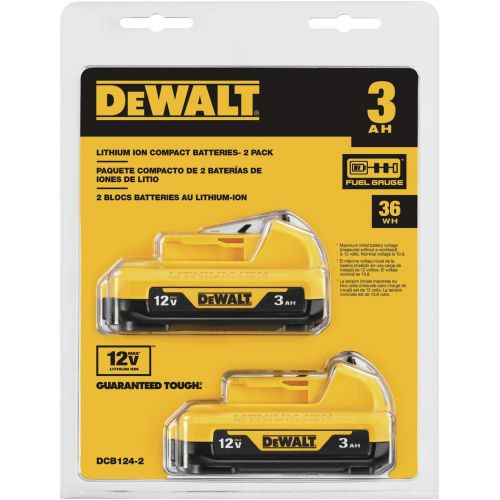 DEWALT 12V MAX Batteries, 3.0-Ah, 2-Pack (DCB124-2)