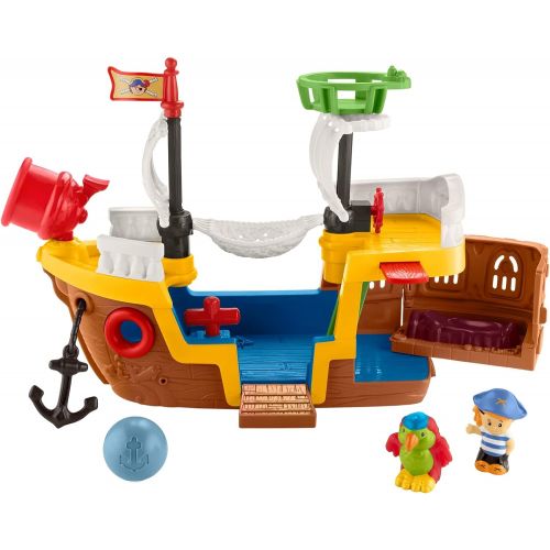  Fisher-Price Little People Pirate Ship playset with Music, Sounds and Action for Toddlers and Preschool Kids Ages 1-5 Years & Little People Travel Together Friend Ship [Amazon Excl