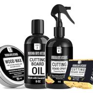 Combo Care Kit - Butcher Block Oil, Wood Wax, Soap, applicators (5pc - Oil, Wax, Buff Pad, Soap Bar, Spray)