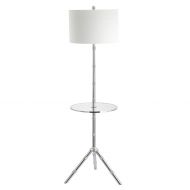 JONATHAN Y JYL2012B End Table Floor Lamp, 20.5 x 62.0 x 20.5, Chrome with White Shade