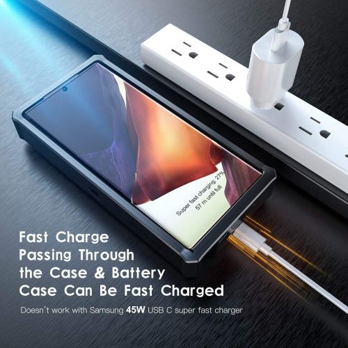  [아마존베스트]ZEROLEMON Galaxy Note 20 Ultra Battery Case 10000mAh, Fast Charging & Qi Wireless & Samsung Dex Supported, ZeroShock Extended Battery Charger Protective Case for Galaxy Note 20 Ult