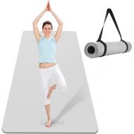 CAMBIVO Extra Wide Yoga Mat for Women and Men (72x 32x 1/4), Eco-Friendly SGS Certified, Large TPE Exercise Fitness Mat for Yoga, Pilates, Workout