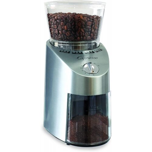  Capresso Infinity Conical Burr Grinder, See-through bean container holds up to 8.8 oz of beans