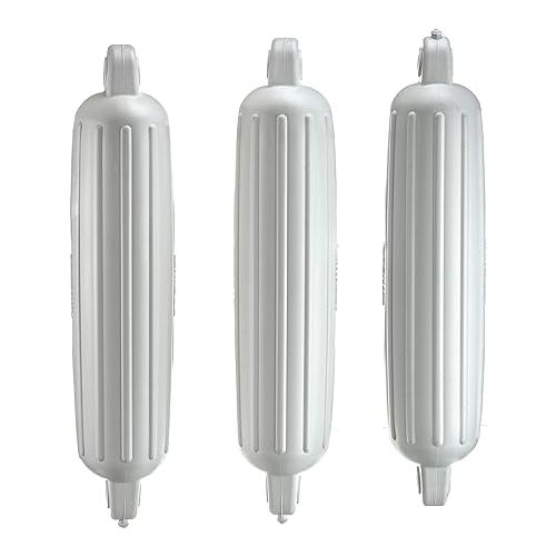  Attwood 93553P2 SoftSide Boat Fender, White, 5-Inch x 22-Inch, Pack of 3