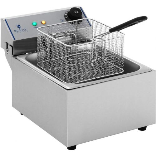  Royal Catering RCEF-10EY-ECO - Fritteuse 3200 W 10 L Max. Fuellmenge Edelstahl mit Korb ECO-Modell