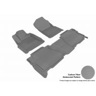 3D MAXpider Complete Set Custom Fit All-Weather Floor Mat for Select Toyota Tundra CrewMax Models - Kagu Rubber (Gray)