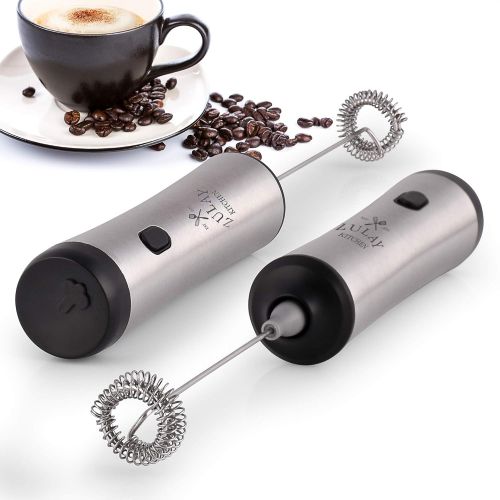  Zulay Super High Powered Rechargeable Milk Frother and Milk Foamer for Coffee - Portable Handheld Frother Whisk for Bulletproof Coffee, Cappuccino, Keto Coffee, Matcha and Hot Cho