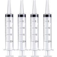 Frienda Large Plastic Syringe 4 Pack Measuring Syringe Tools Dispensing Multiple Uses(20 ml)