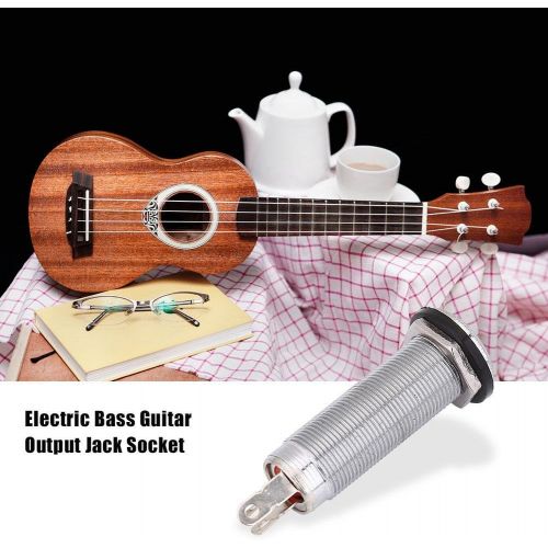 [아마존베스트]Dilwe Guitar Jack Plug Socket, 1/4Inch Thread Cylinder Output Jack Socket for Electric Bass