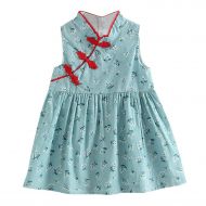 LittleNaNa-Cloth-childrenscostume Summer Girls Dresses Cheongsam Dress Girl Clothing Princess Dress Children Costume Kids Clothes,l,3T