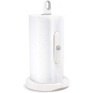 simplehuman Tension Arm Standing Paper Towel Holder, White Stainless Steel