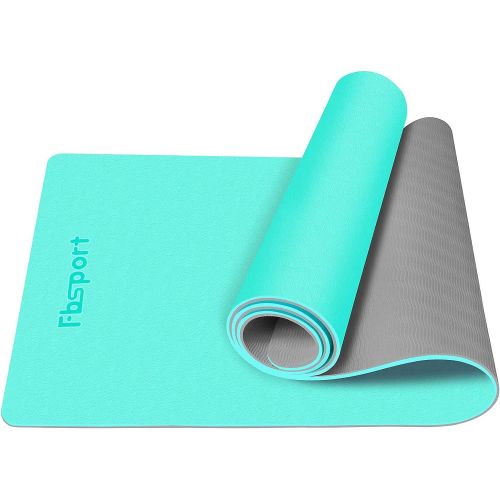  FBSPORT Yoga Mat- Eco Friendly Non Slip 1/4 inch Fitness Exercise Mat with Carrying Strap & Storage Bag, Workout Mat for Yoga, Pilates and Floor Exercises (72X24X 1/4)