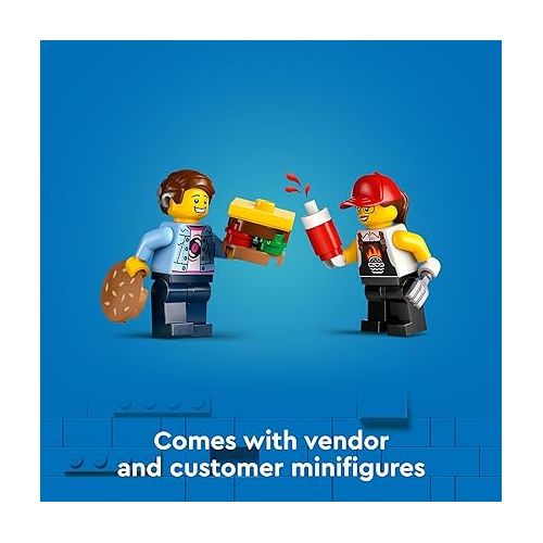  LEGO City Burger Truck Toy Building Set, Fun Gift for Kids Ages 5 Plus, Burger Van and Kitchen Playset, Vendor Minifigure and Accessories, Imaginative Pretend Play for Boys and Girls, 60404