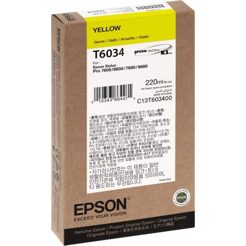 엡손 EPSON T603400 Ink44; Yellow UltraChrome K344; Stylus Pro 7880-9880 - 220ml